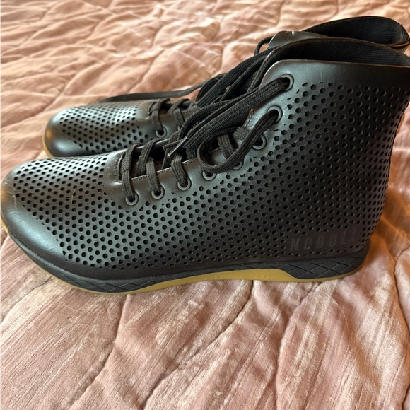 NWOB NOBULL Perforated Leather Black High-Top Athletic Shoes. Never worn! - Picture 2 of 4
